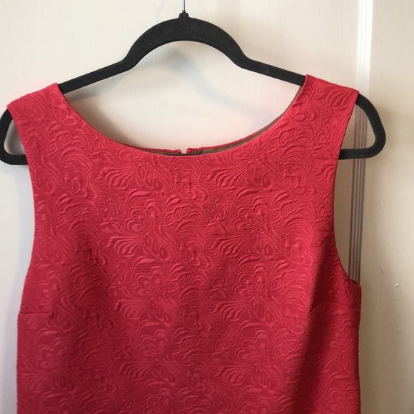 NWT Ella Lace Sheath Dress, cut flower detailing, bright coral color - Picture 3 of 11